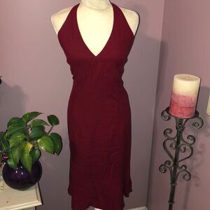 H & M vintage linen/spandex  blend halter dresss y2k